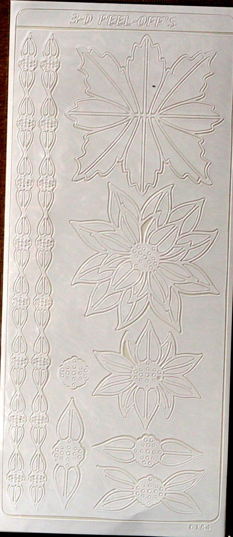 Dazzles White Christmas Poinsettia Flowers Outline Stickers - SCRAPBOOKFARE