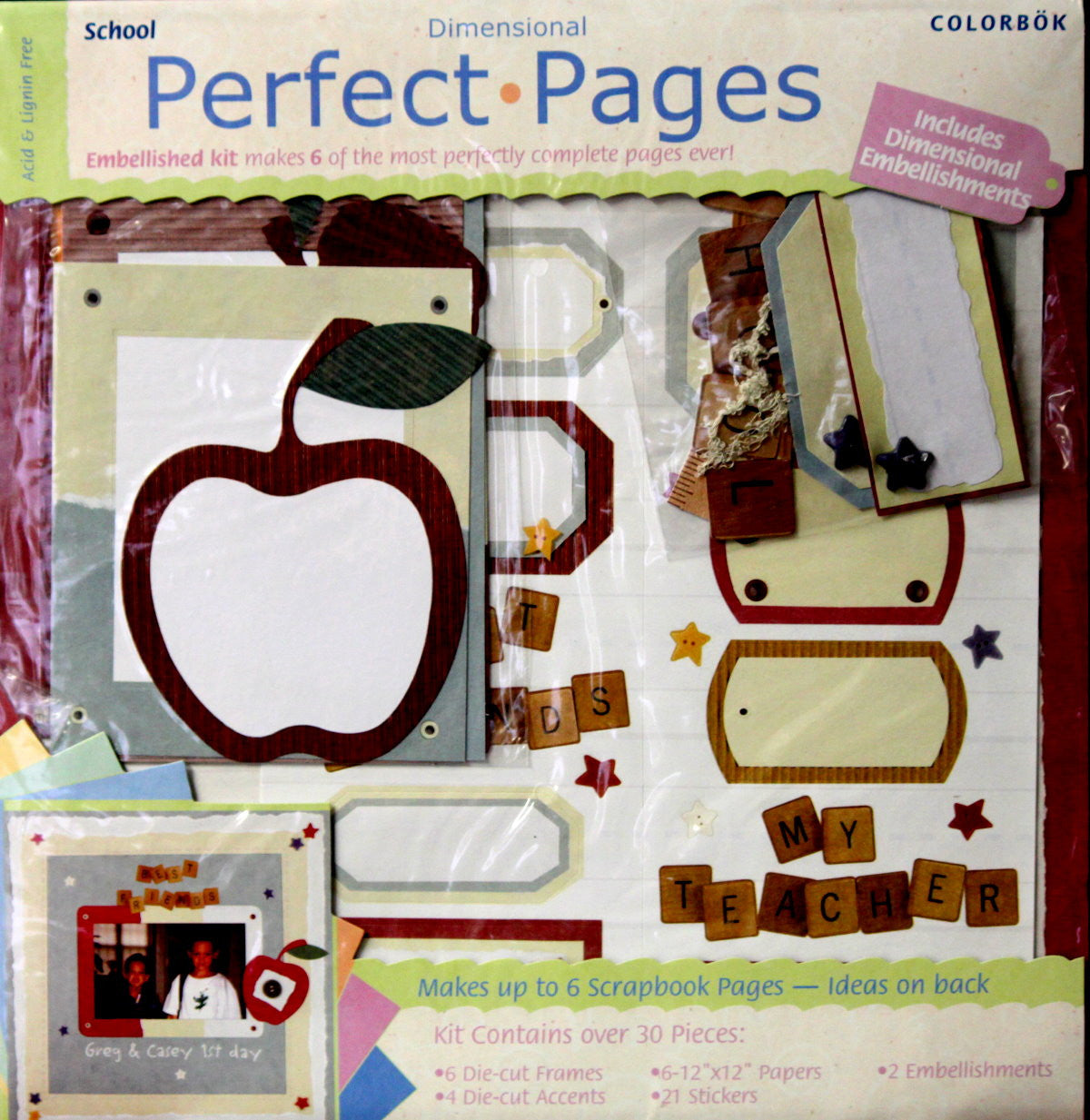 Colorbok Perfect Pages 12 x 12 School Dimensional Scrapbook Pages Kit - SCRAPBOOKFARE