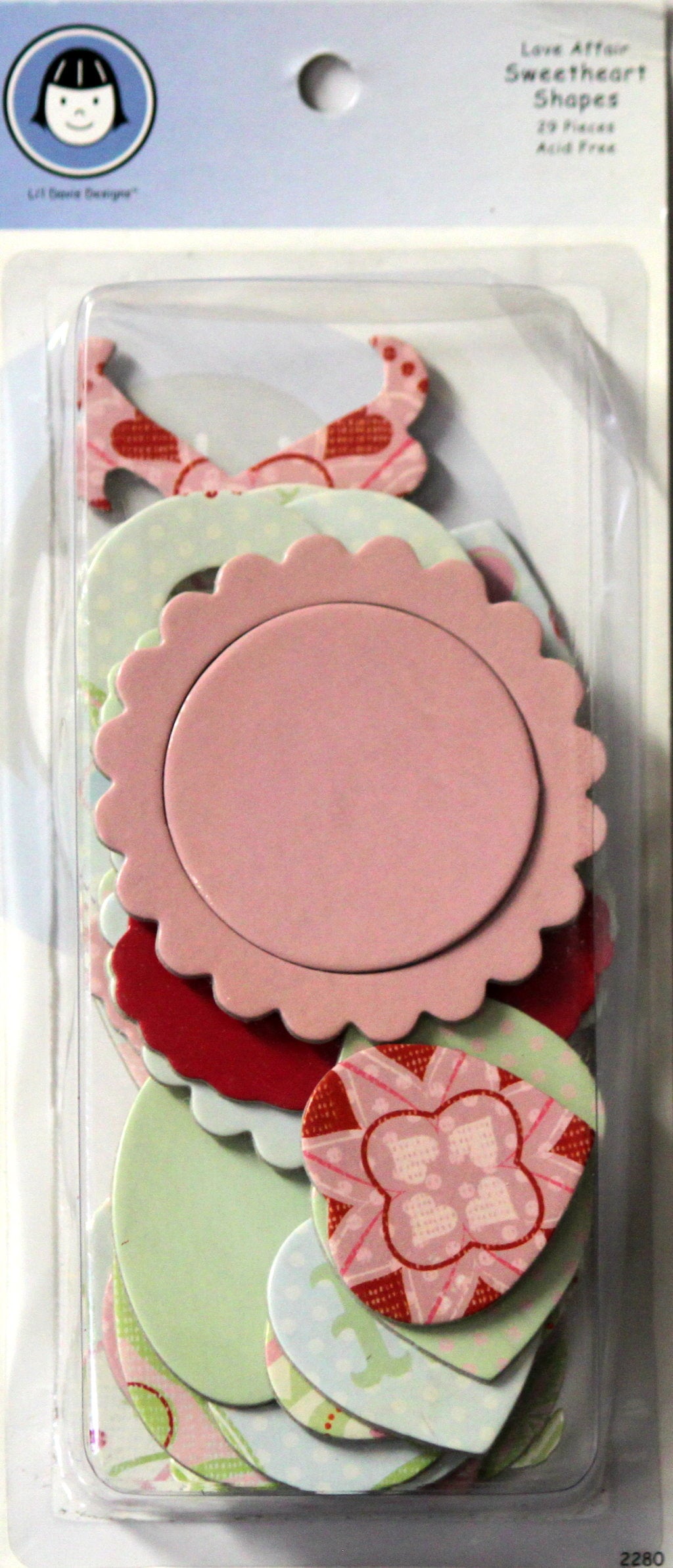 Li'l Davis Designs Love Affair Sweetheart Chipboard Shapes Embellishments
