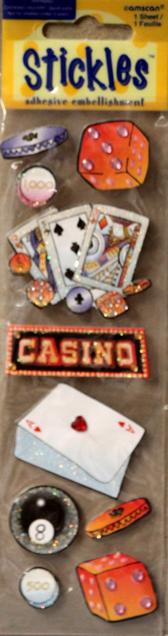 Stickles Casino Dimensional Glitter Stickers