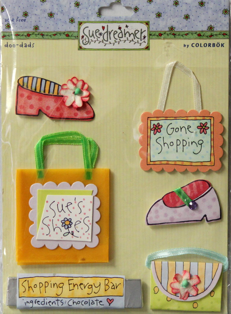 Colorbok Sue Dreamer Doo-Dads Gone Shopping Dimensional Stickers - SCRAPBOOKFARE