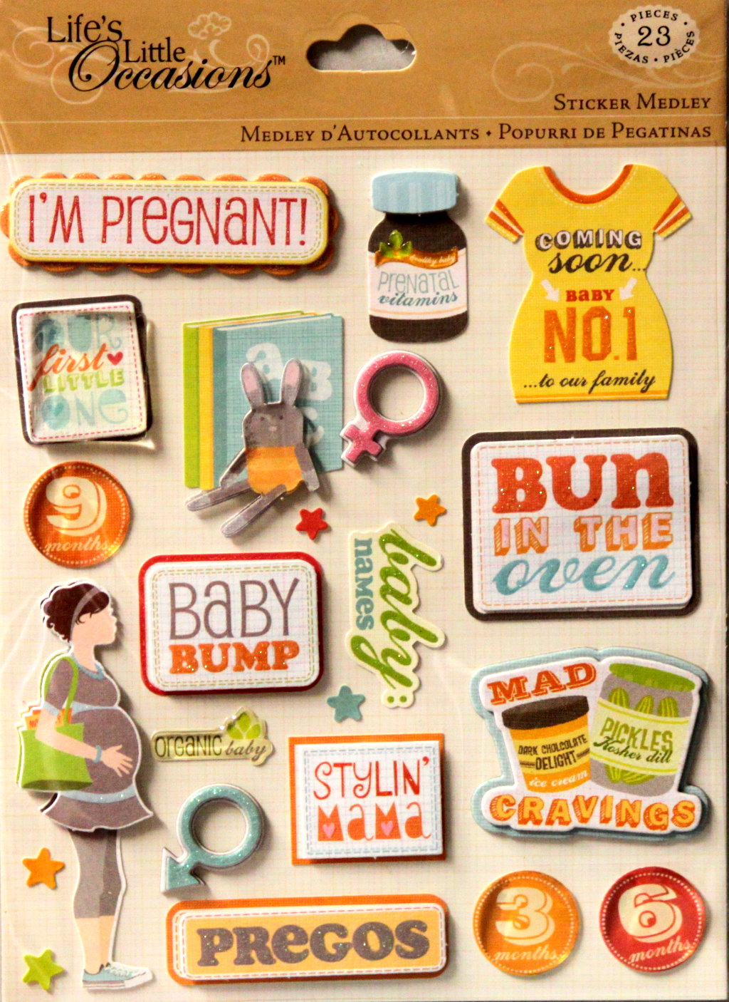 K & Company Life's Little Occasions First Child Dimensional Stickers Medley