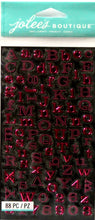 Jolee's Boutique Pink MIni Foil Alphabet Embossed Metallic Stickers