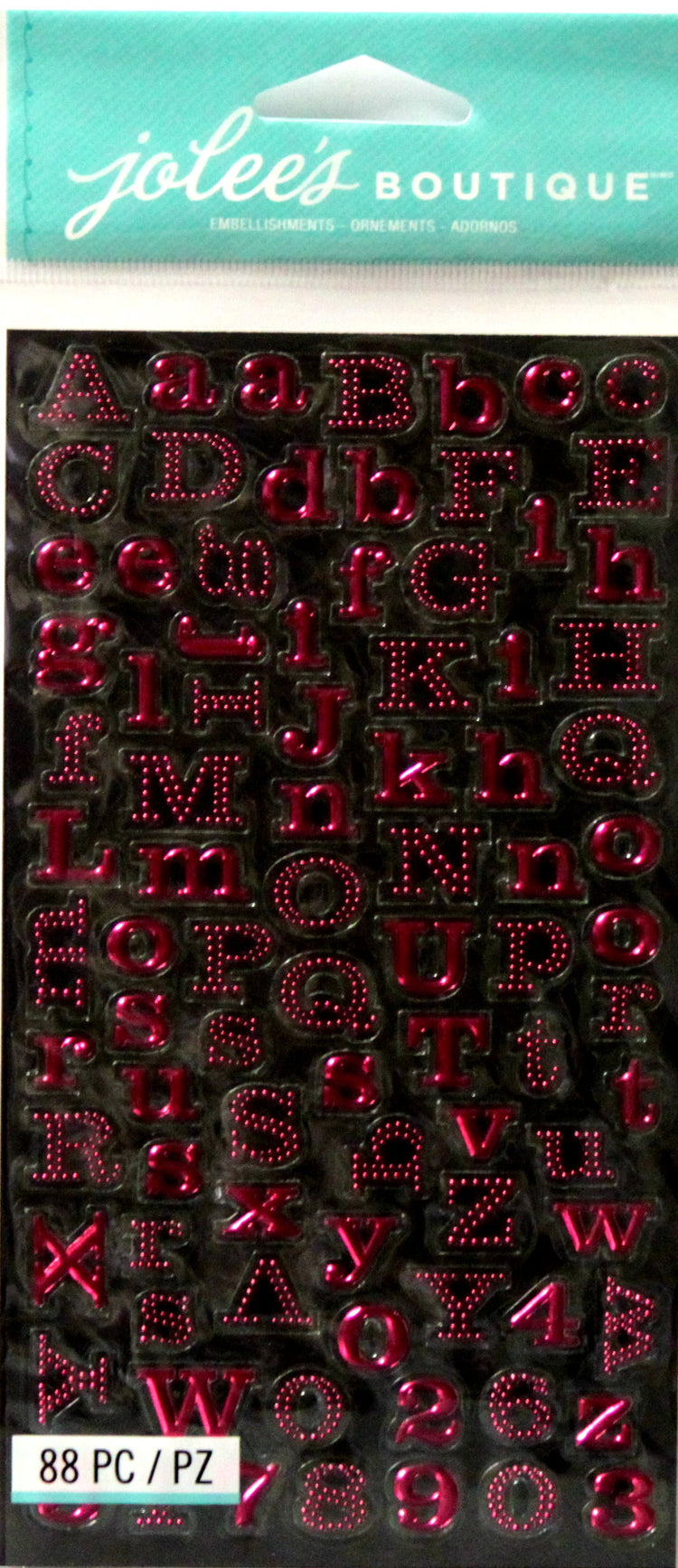 Jolee's Boutique Pink MIni Foil Alphabet Embossed Metallic Stickers