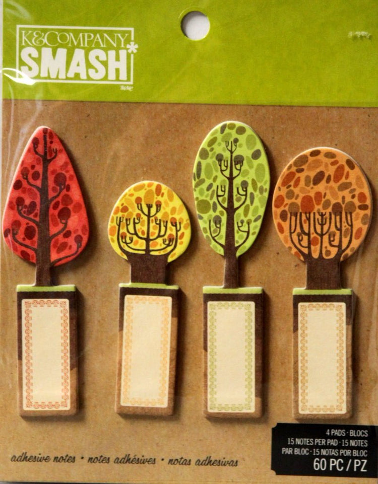 K & Company Smash Trees Adhesive Sticky Note Pad Set