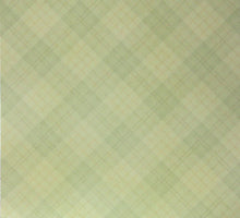 Light Green Plaid Printed 12 x 12 Scrapbook Paper