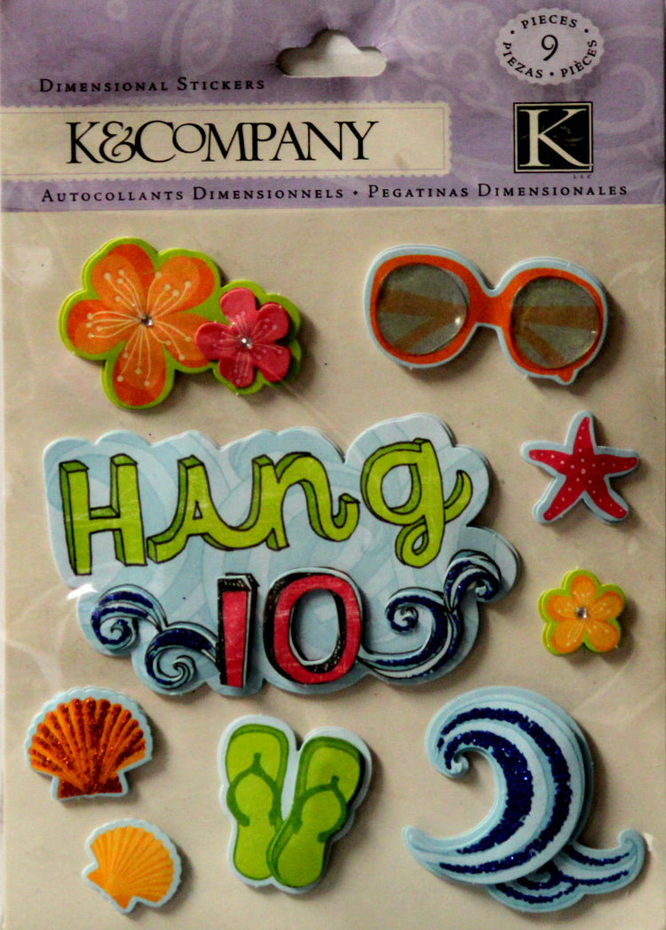 K & Company Beach Bum Dimensional Stickers