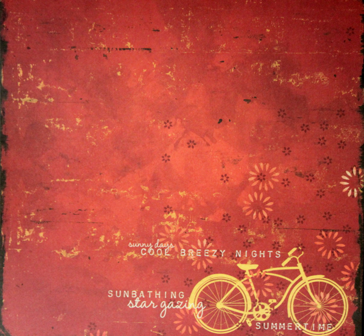 Colorbok Boardwalk Beach Bicycle 12 x 12 Flat Scrapbook Paper - SCRAPBOOKFARE