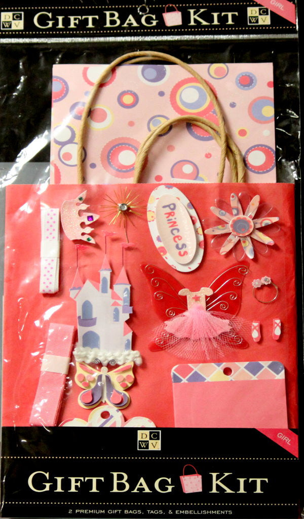 DCWV Build-a-Bag Girl Gift Bag Kit - SCRAPBOOKFARE
