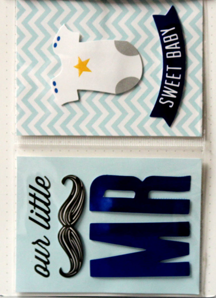 Me & My Big Ideas Pocket Pages Baby Boy Themed Embellished Cards - SCRAPBOOKFARE