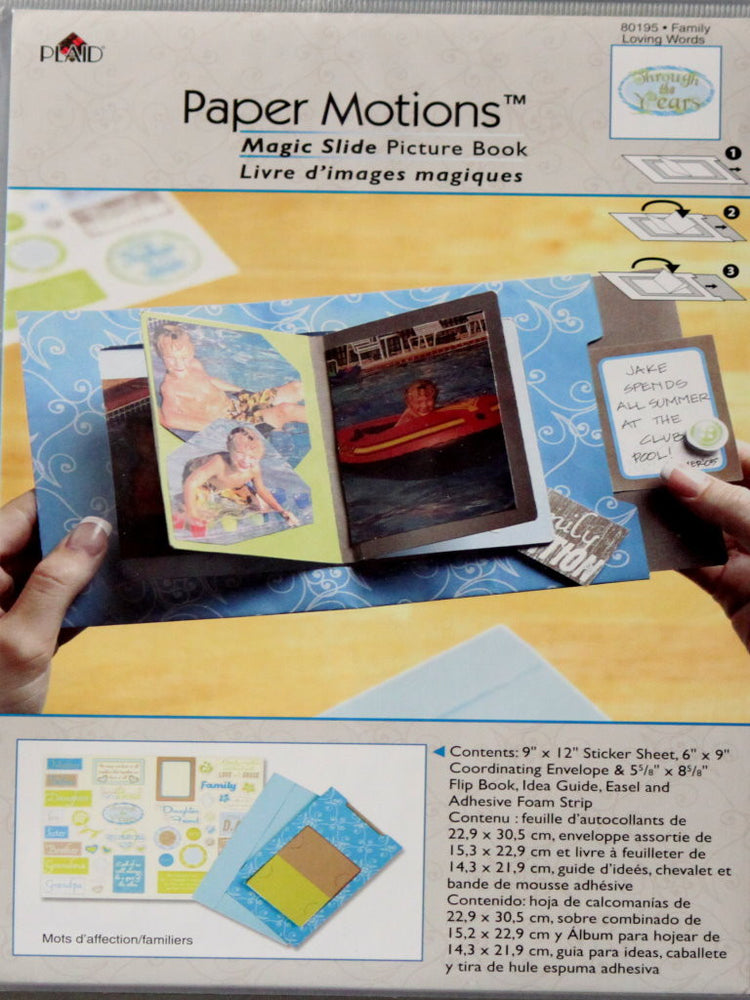 Plaid Paper Motions Magic Slide Family Loving Words Picture Book - SCRAPBOOKFARE