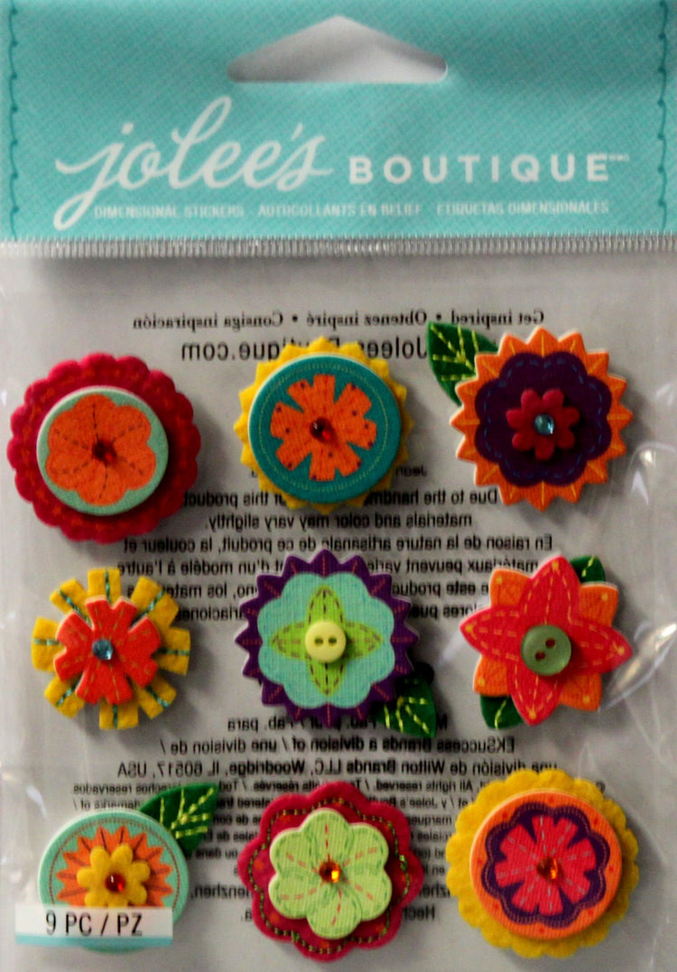 Jolee's Boutique Layered Mini Flowers Dimensional Stickers