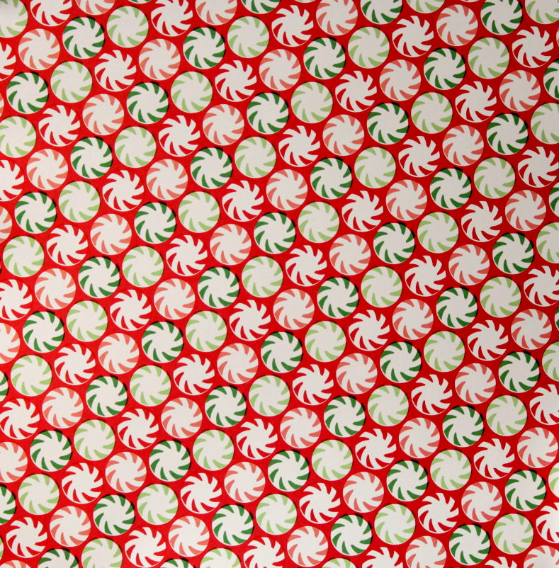 Martha Stewart Crafts Holiday Peppermint Candy 12" x 12" Designer LT. Cardstock Scrapbook Paper