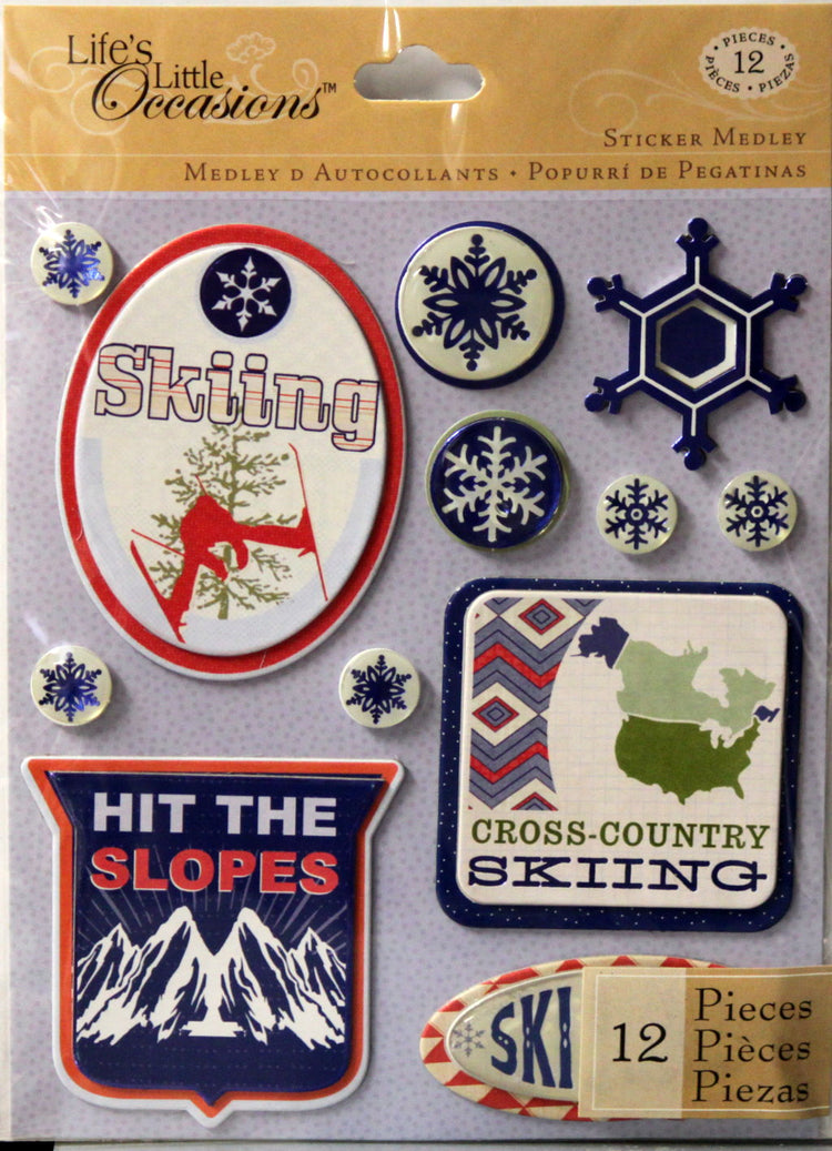 K & Company Life's Little Occasions Skiing Sticker Medley