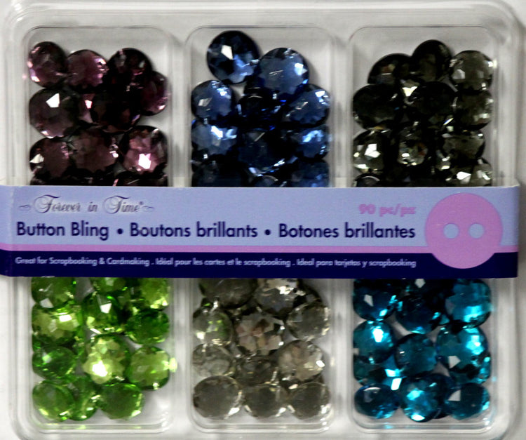 Forever In Time Button Bling Gem Variety Embellishments - SCRAPBOOKFARE