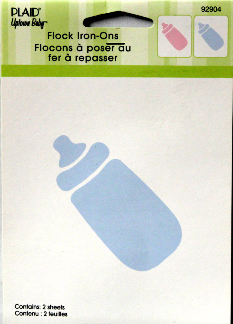 Plaid Uptown Baby Flock Baby Bottle Iron-On Transfers - SCRAPBOOKFARE