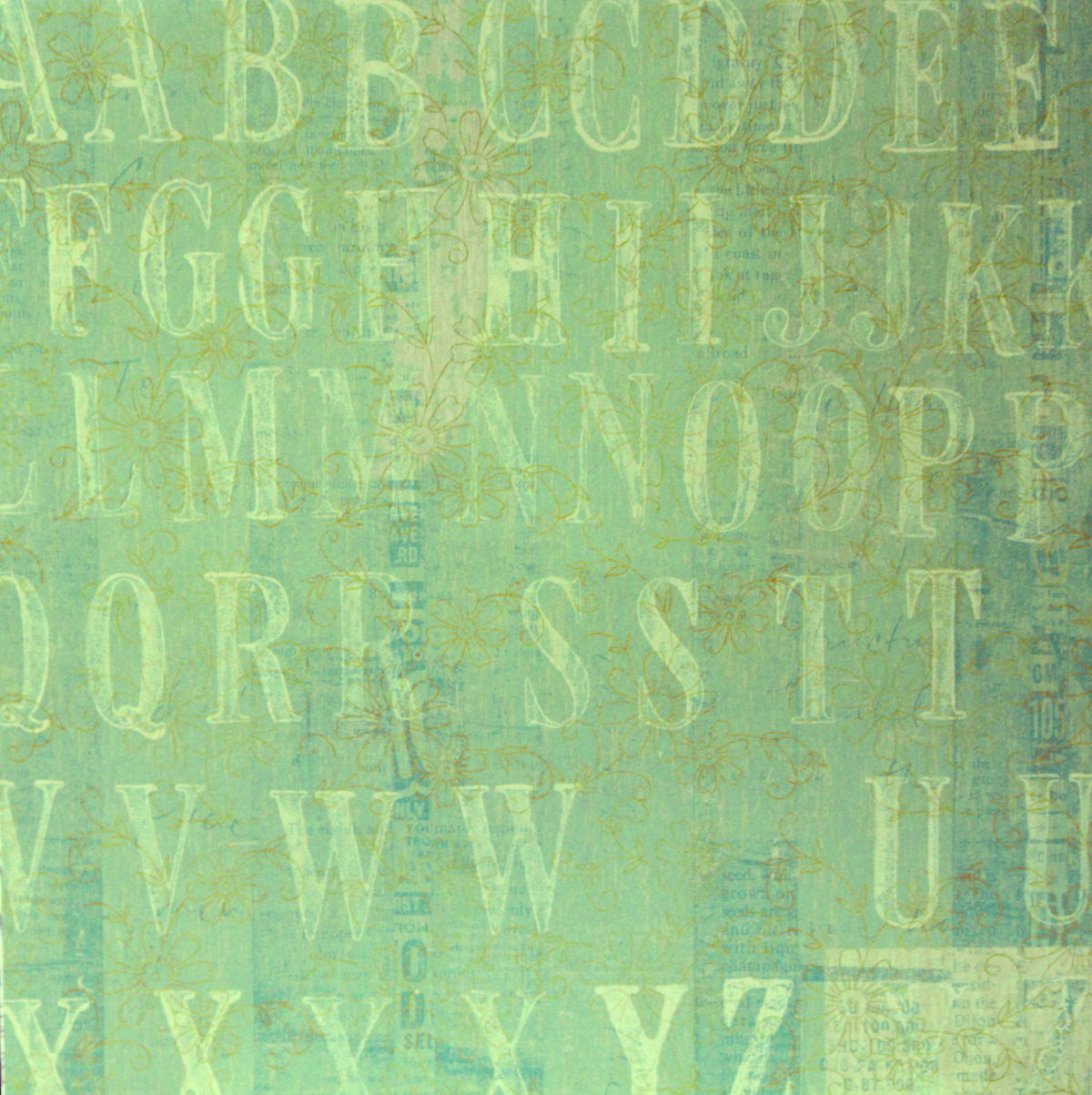 Pastel Alphabet Coordinates Printed 12 x 12 Scrapbook Paper - SCRAPBOOKFARE