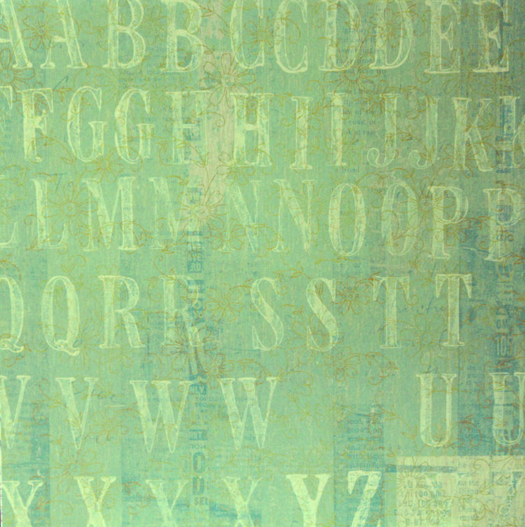 Pastel Alphabet Coordinates Printed 12 x 12 Scrapbook Paper - SCRAPBOOKFARE
