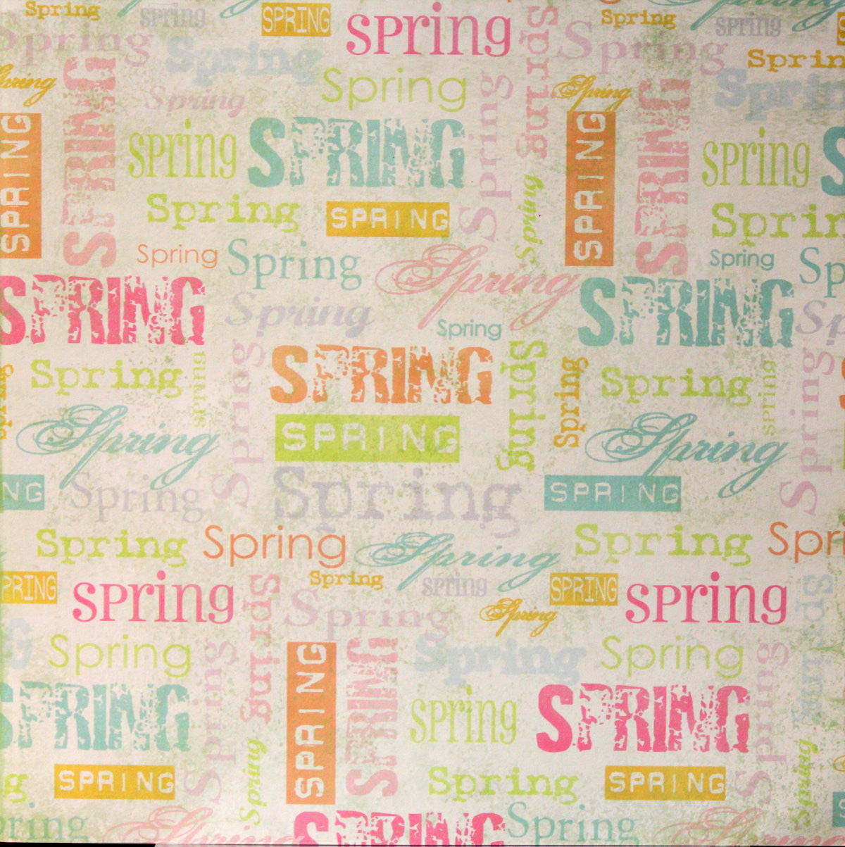 Pastel Spring Coordinates Printed 12 x 12 Scrapbook Paper - SCRAPBOOKFARE