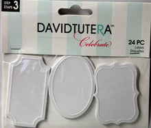 David Tutera Celebrate Frosted White Tags Embellishments - SCRAPBOOKFARE