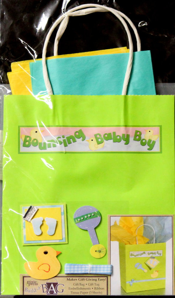 Pixie Press Build-A-Bag Baby Boy Gift Bag Kit - SCRAPBOOKFARE