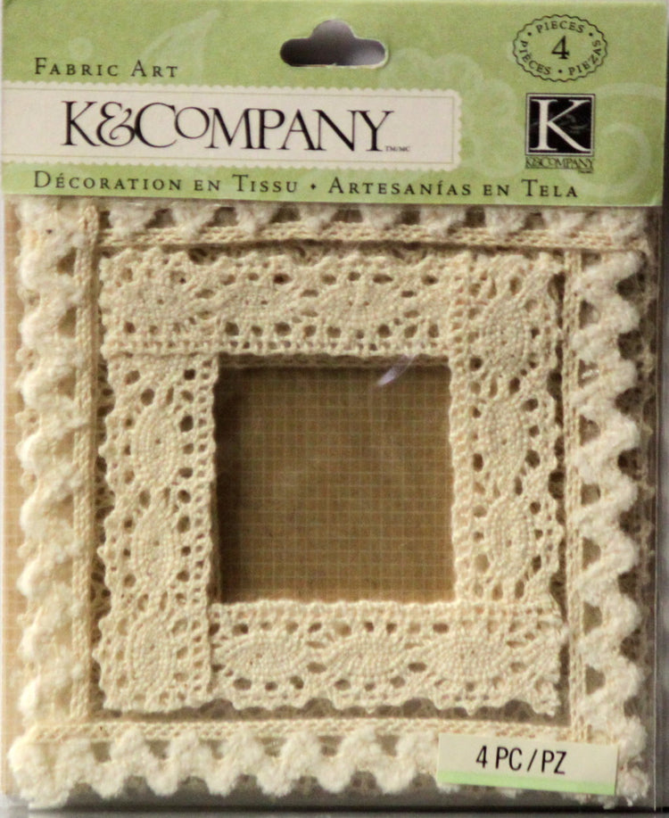 K & Company Handmade Lace Frame Fabric Art Adhesive Embellishments