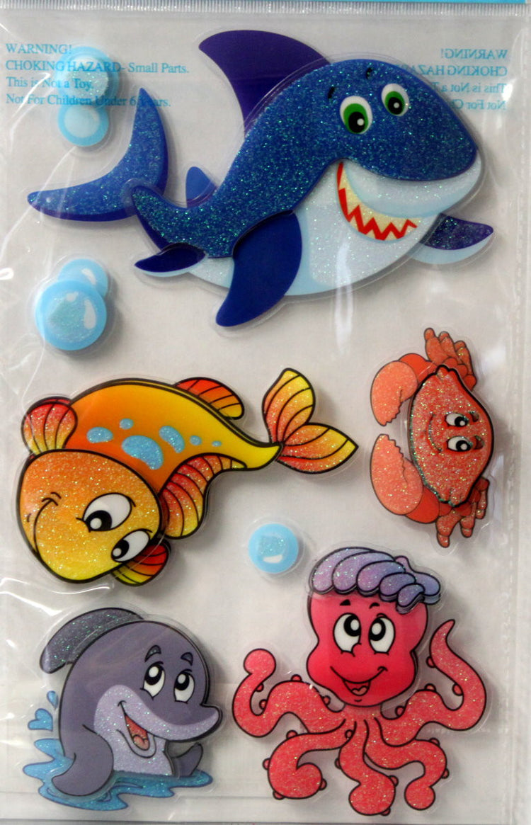 Vivamerica Handmade Dimensional Glitter & Acetate Sea Friends Stickers - SCRAPBOOKFARE