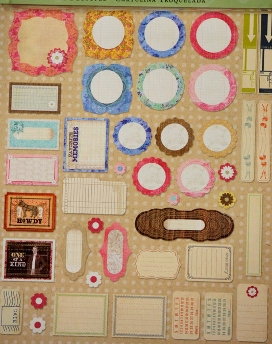 K & Company Julianne Vintage Label Die-Cut Cardstock Embellishments - SCRAPBOOKFARE