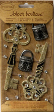 EK Success Jolee's Boutique Parcel Glitter Lock And Keys Dimensional Stickers