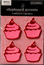 Colorbok Cupcakes Self-Adhesive Chipboard Accents - SCRAPBOOKFARE