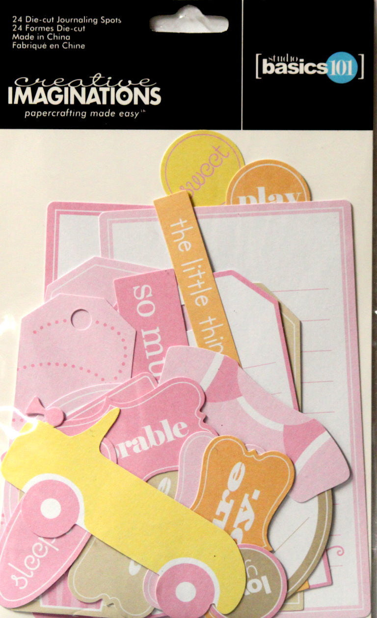 Creative Imaginations Studio Basics 101 Baby Zoe Journaling Spots Die-Cuts Embellishments - SCRAPBOOKFARE