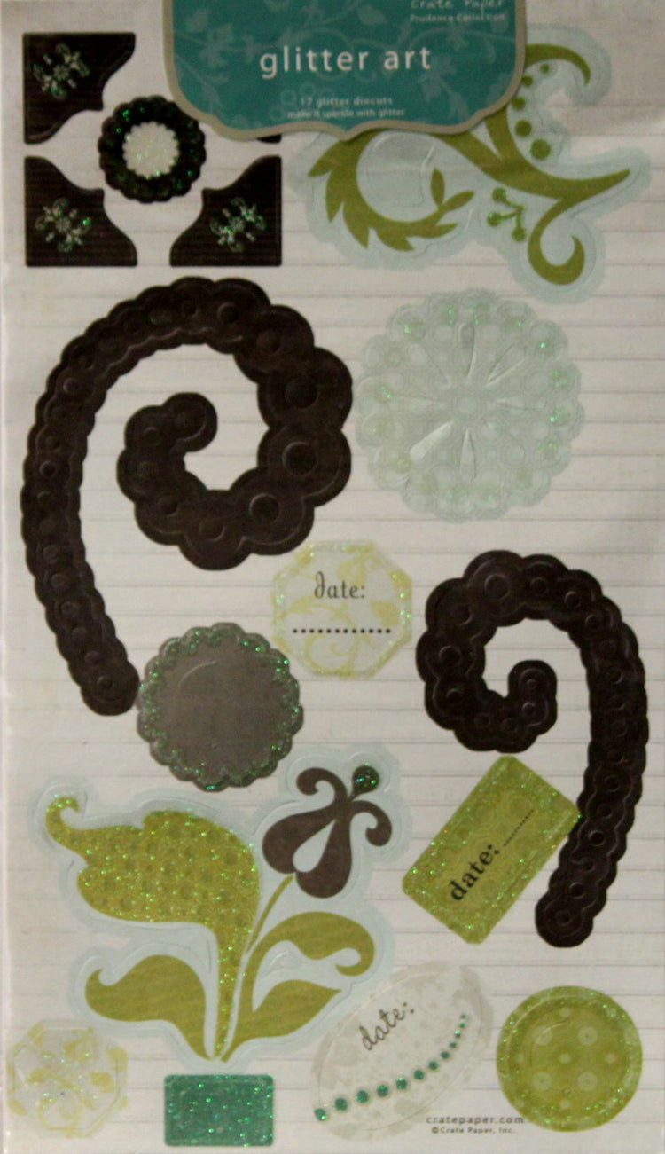 Crate Paper Prudence Collection Glitter Art Die-Cut Embellishments