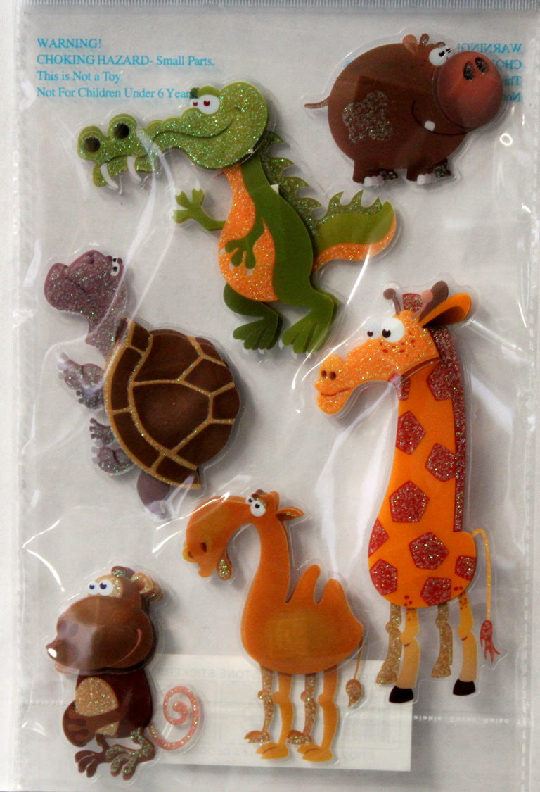 Vivamerica Handmade Dimensional Glitter & Acetate Zoo Friends #3 Stickers - SCRAPBOOKFARE