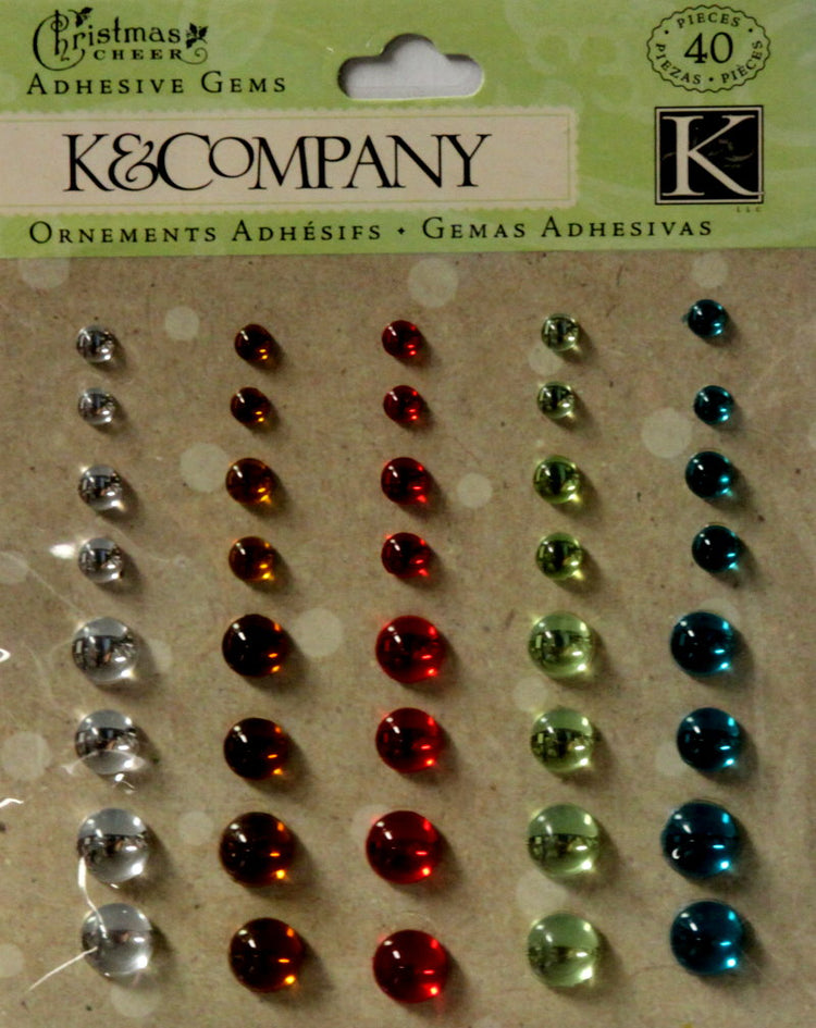 K & Company Christmas Cheer Adhesive Gems