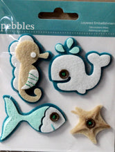 Pebbles Ocean Friends Layered Dimensional Felt Embellishment Stickers - SCRAPBOOKFARE