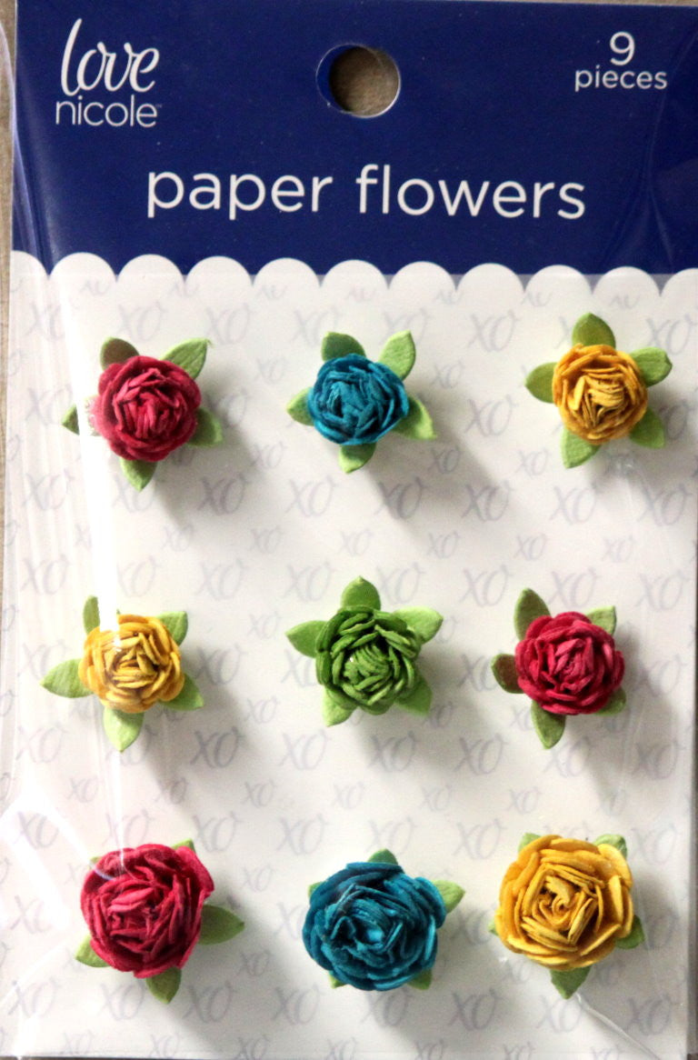 Nicole Love Springtime Paper Roses Embellishments - SCRAPBOOKFARE