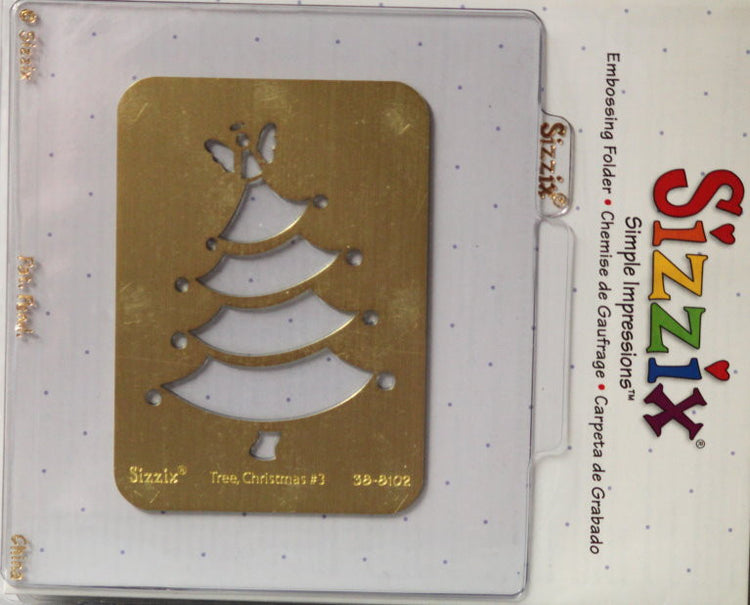 Sizzix Christmas Tree #3 Simple Impressions Brass Stencil & Embossing Folder