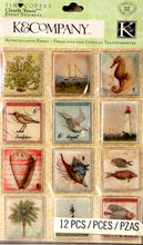 K & Company Tim Coffey Clearly Yours Travel Voyage Epoxy Stickers - SCRAPBOOKFARE
