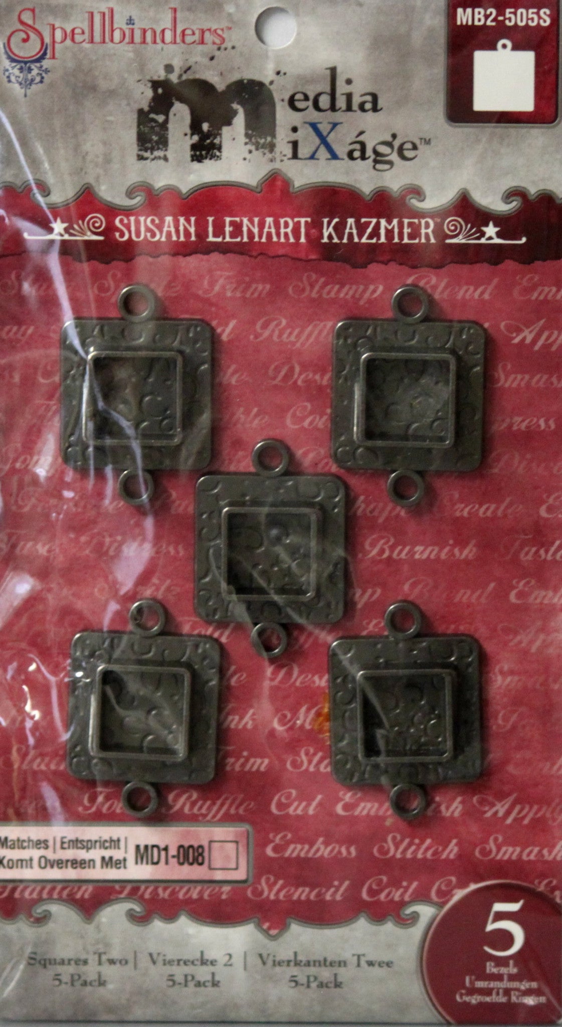 Spellbinders Susan Lenhart Kazmer Media Mixage Squares Two Bezels