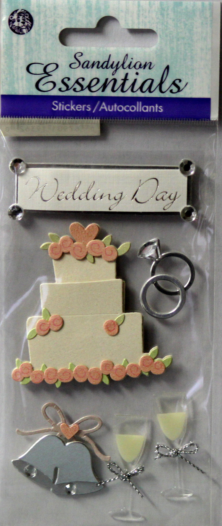 Sandylion Essentials Wedding Cake Dimensional Scrapbook Stickers - SCRAPBOOKFARE