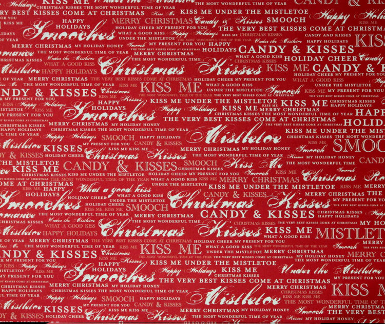 DCWV 12 x 12 Christmas Kisses Sentiments Holiday Scrapbook Paper - SCRAPBOOKFARE