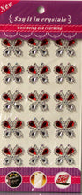 Say It In Crystals Clear & Ruby Butterfly Rhinestone Adhesive Embellishments