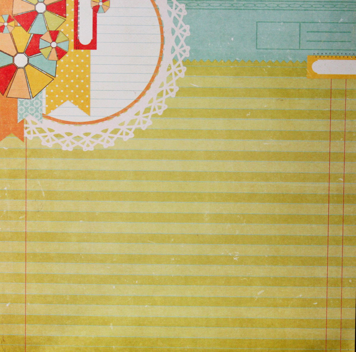 DCWV 12 X 12 Sweet Tangerine Pinwheels Journal Print Cardstock Scrapbook Paper - SCRAPBOOKFARE