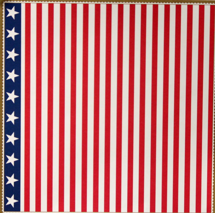 Martha Stewart Crafts Holiday American Flag 12" x 12" Designer LT. Cardstock Scrapbook Paper