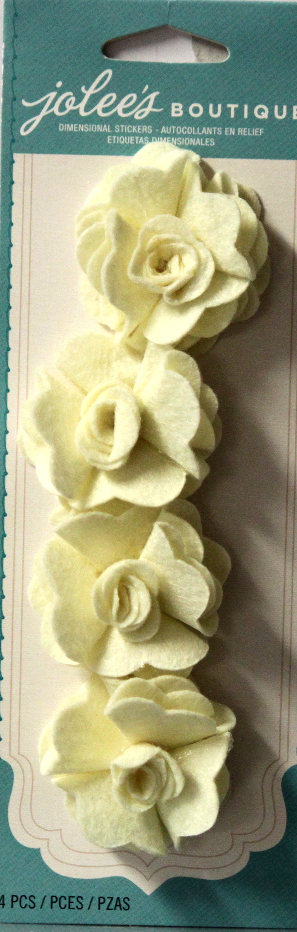 Jolee's Boutique Cream Felt Rose Dimensional Stickers