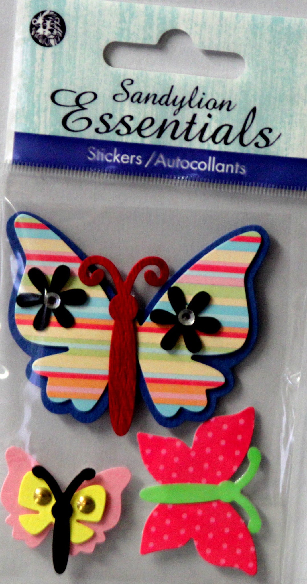 Sandylion Essentials Butterflies Dimensional Scrapbook Stickers - SCRAPBOOKFARE