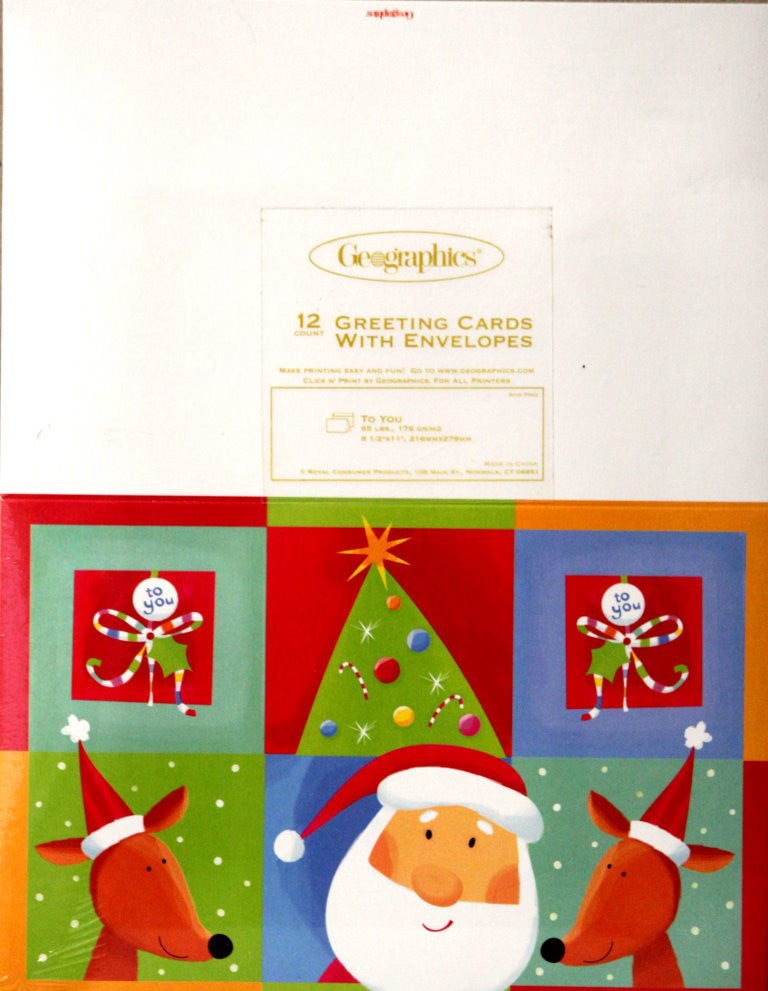 Geographics Printable To You Christmas Greeting Cards With Envelopes Kit - SCRAPBOOKFARE