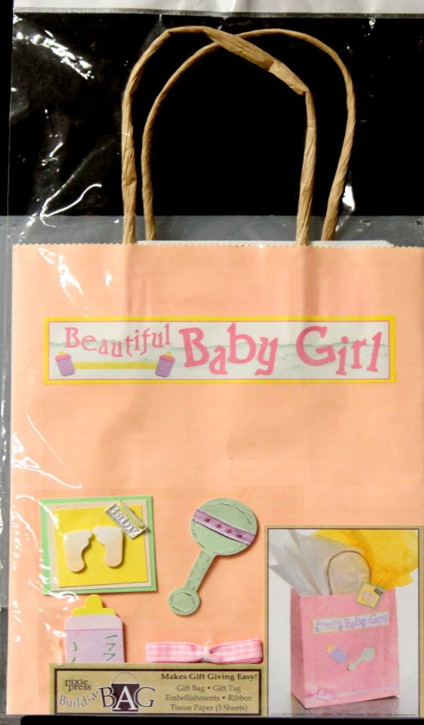Pixie Press Build-A-Bag Baby Girl Gift Bag Kit - SCRAPBOOKFARE