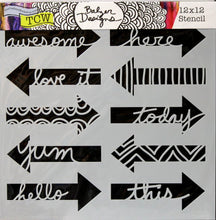 The Crafter's Workshop Balzer Designs Word Arrows 12 x 12 Stencil