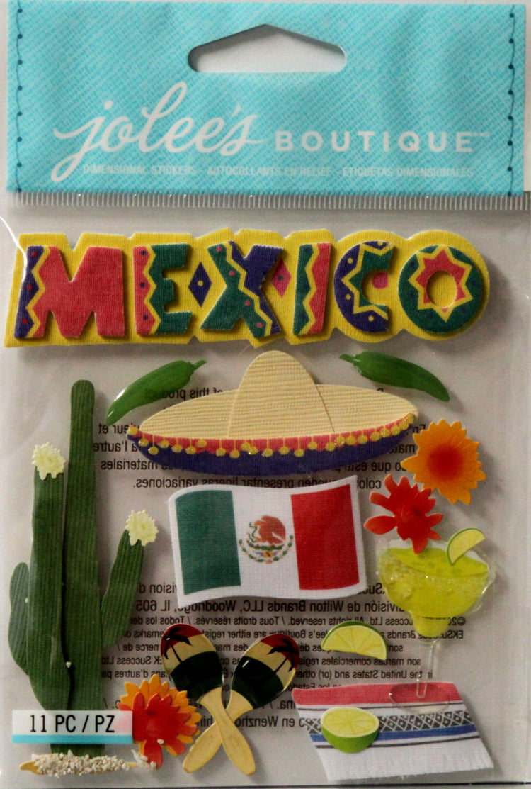 EK Success Jolee's Boutique Mexico Dimensional Scrapbook Stickers